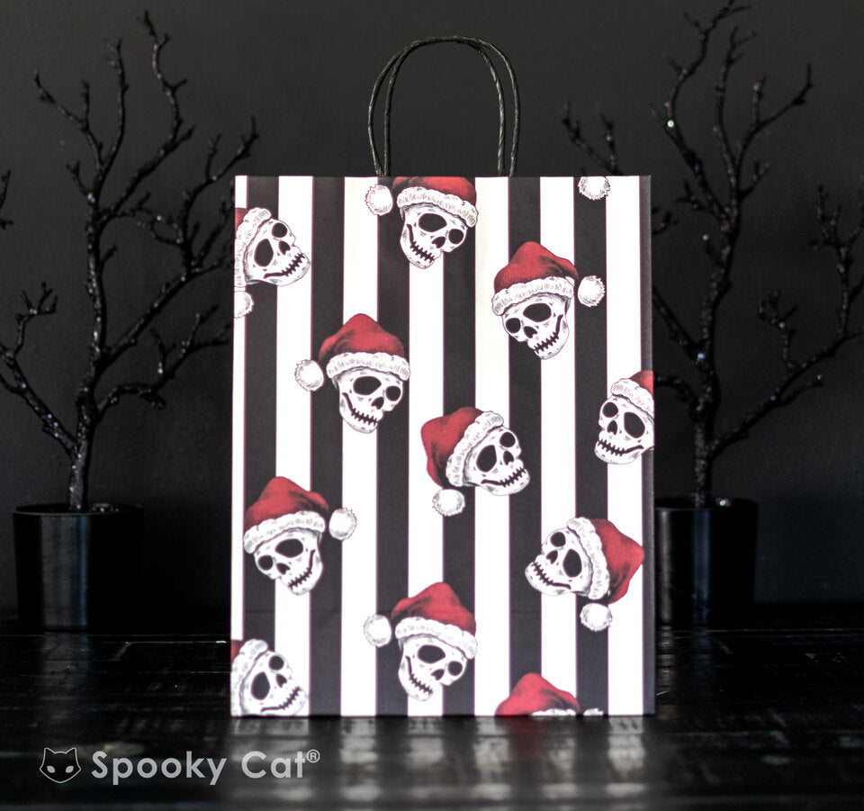 Festive Gothic Santa Creepmas Gift Bag for spooky Christmas gifts