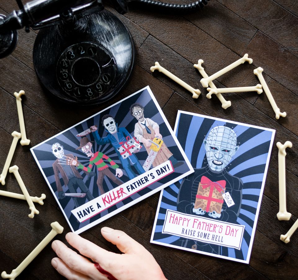 Horror Movie Father's Day Card with Freddy, Jason, Michael, and Leatherface