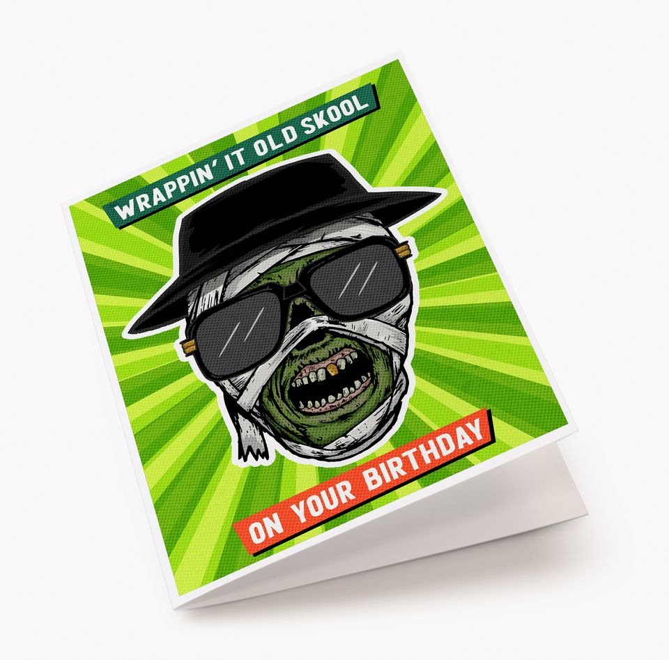 Mummy Rapper Old Skool Birthday Card