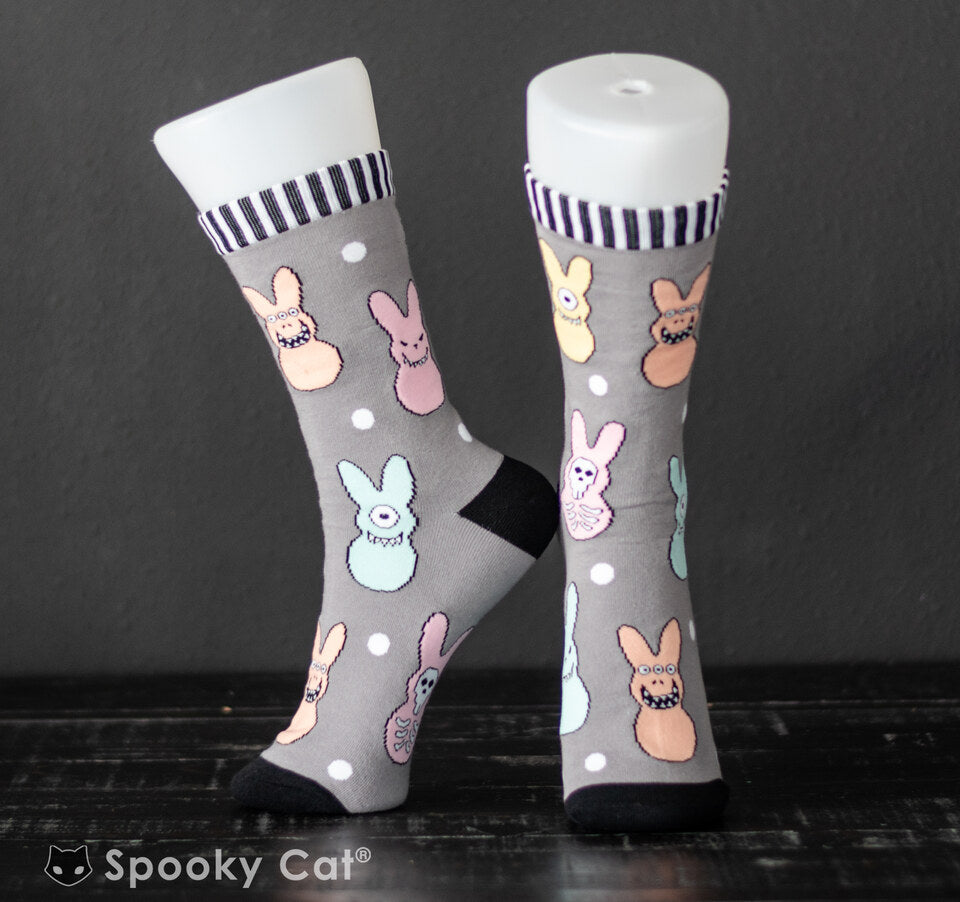 Easterween Peep Socks with spooky Bunnies