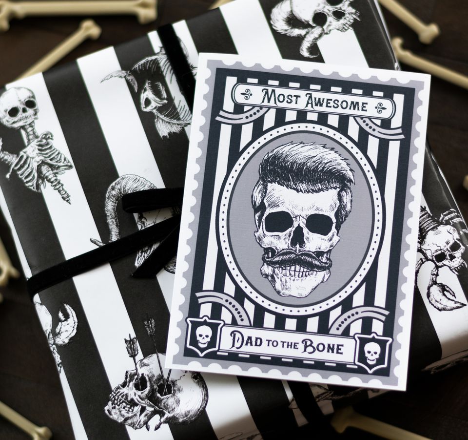 Tatoo Art Skull Bone Daddy Father's Day Card