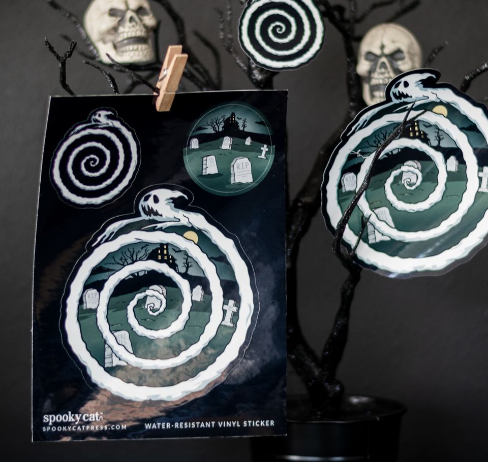 Ghost Spiral Vinyl Sticker Sheet