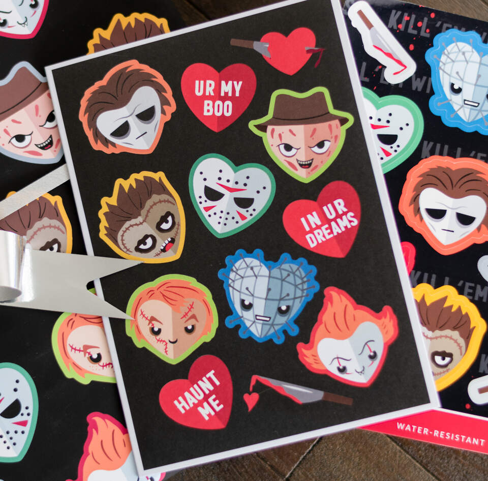 Horror Movie-inspired kawaii Killer heart Valetines Card