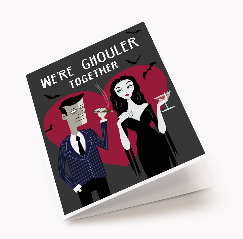 Morticia and Gomez Romantic Valentines Card