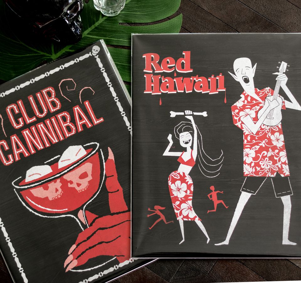 Nosferatu Vampire Tiki Red Hawaii Art Print