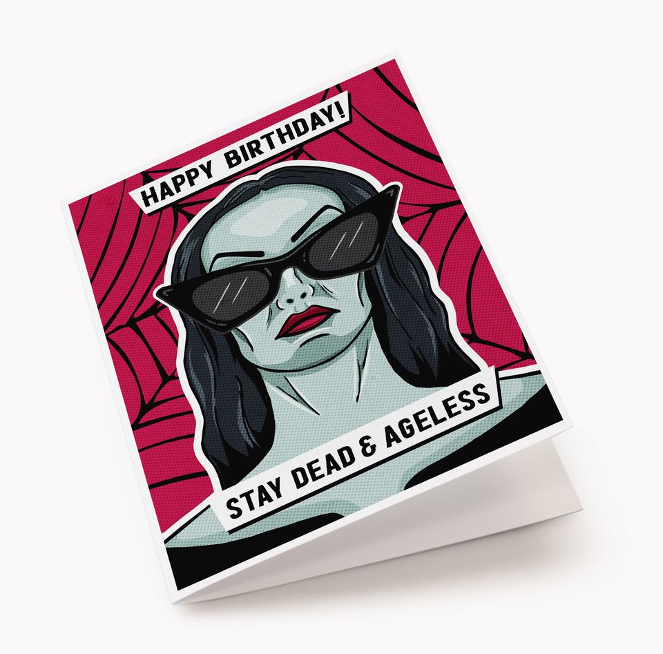 Vampira Vampire Birthday Card
