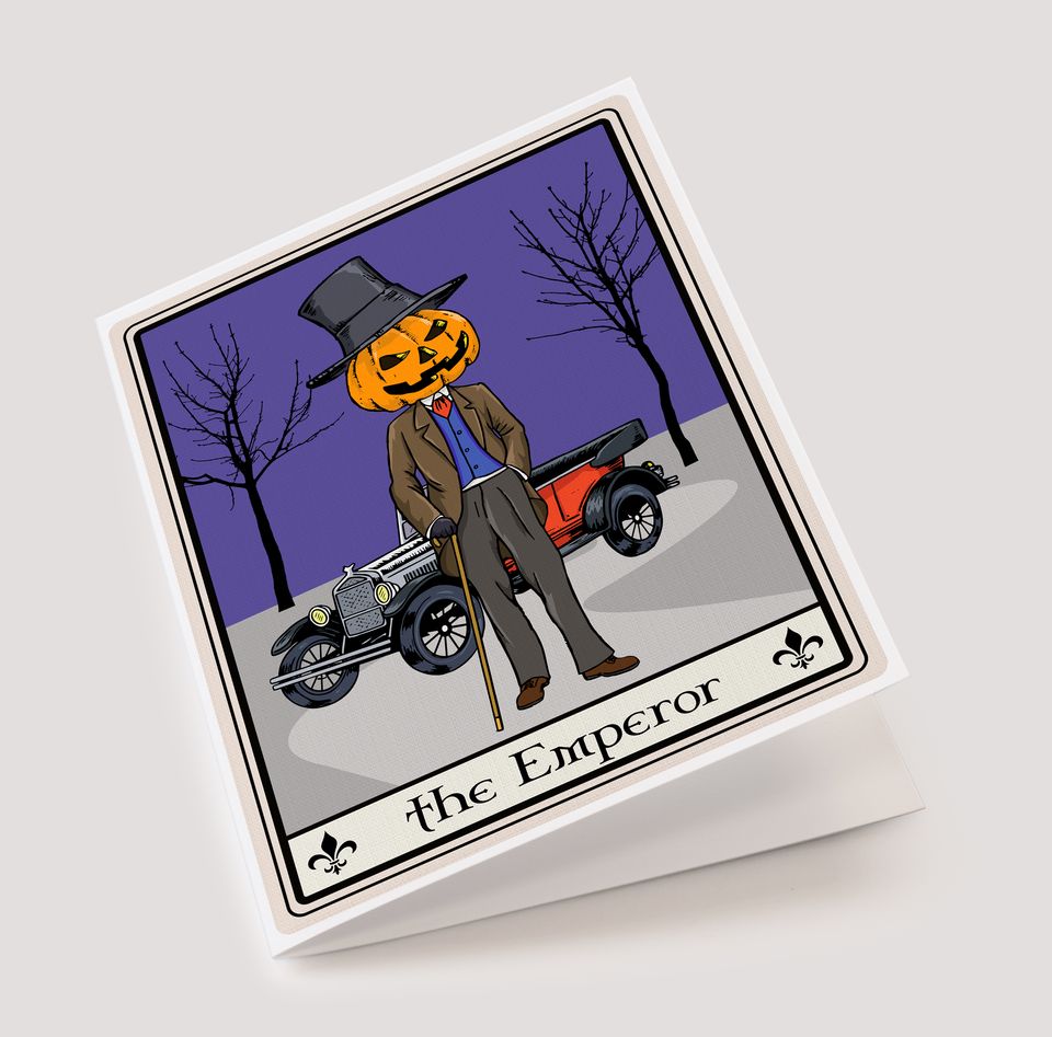 Emperor Pumpkin Tarot Card