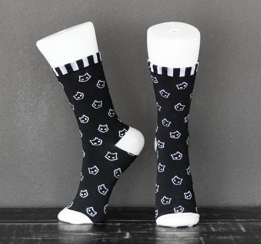 Spooky Cat Logo Black Cat Socks
