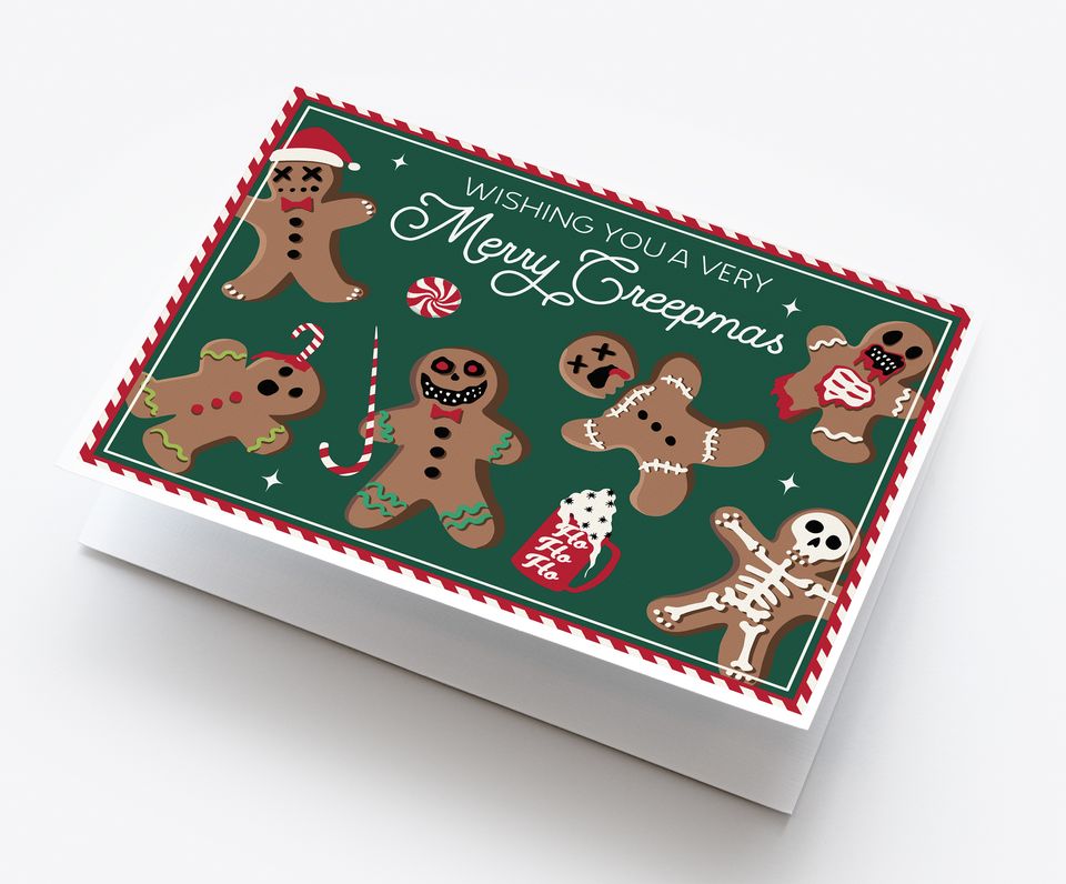 Gingerdead Men Gothic Horror Christmas Card
