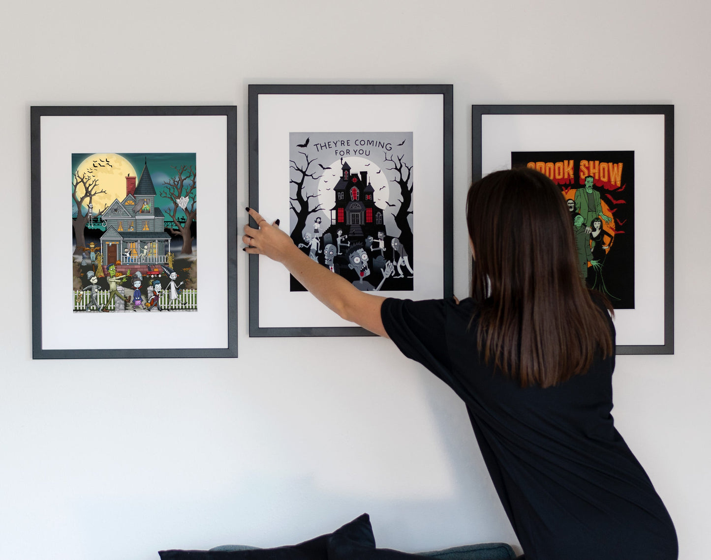 Night of the Living Dead Zombie Noir Film Homage Art Print