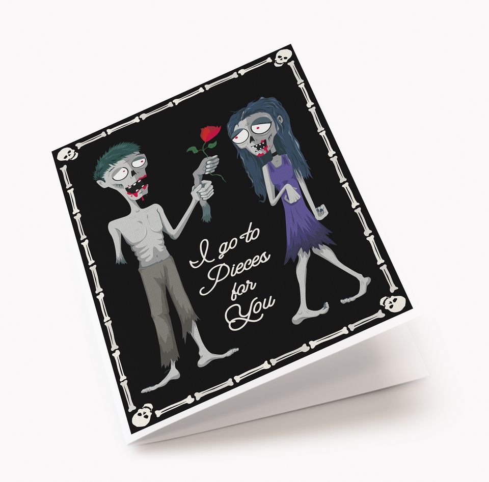 Zombie romantic valentine's card