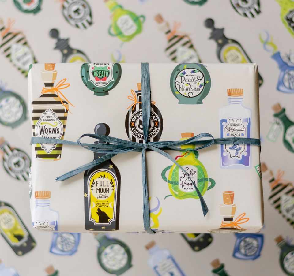 Halloween Witch Potions Gift Wrap