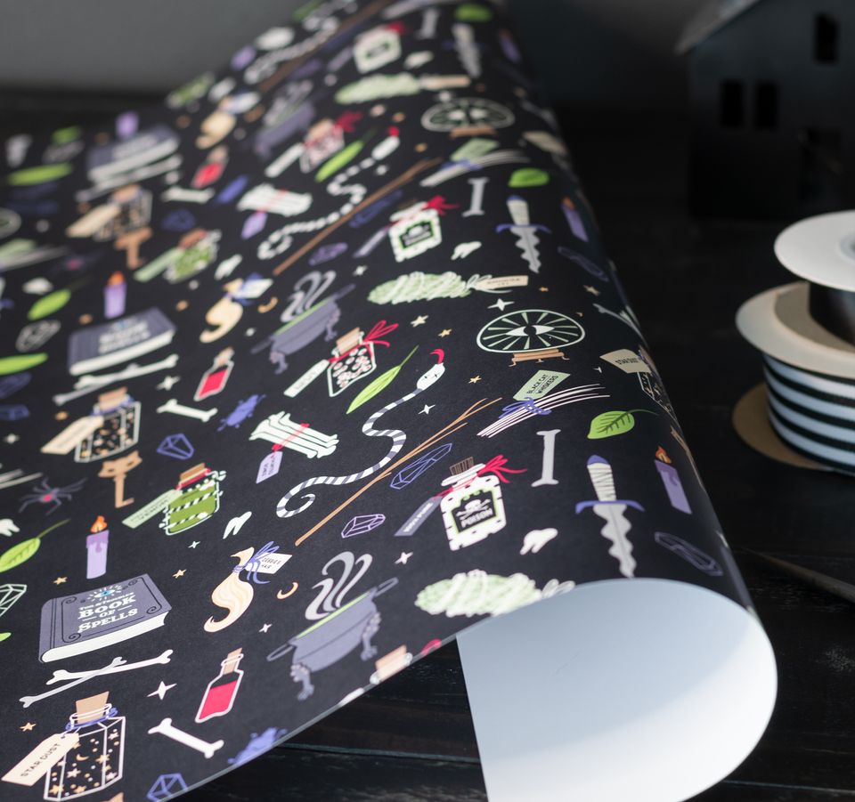 Witchcraft Halloween hocus pocus gift wrap