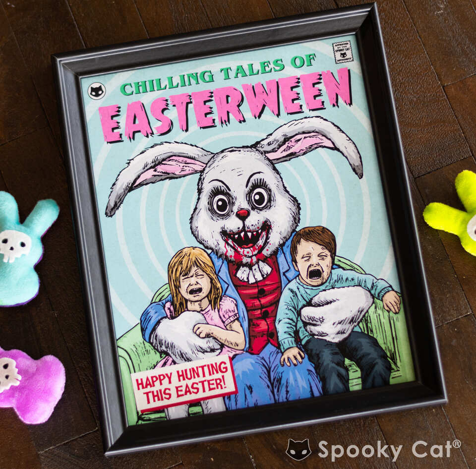 Scary Easter Bunny Easterween Comic Art Print