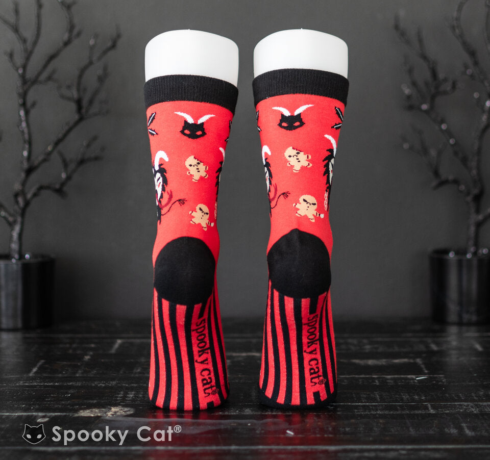 Krampus-themed holiday socks, Cute Krampus Creepmas style