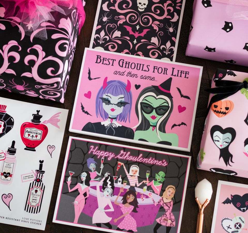 Goth Galentine Ghoulentine Best Fried Card
