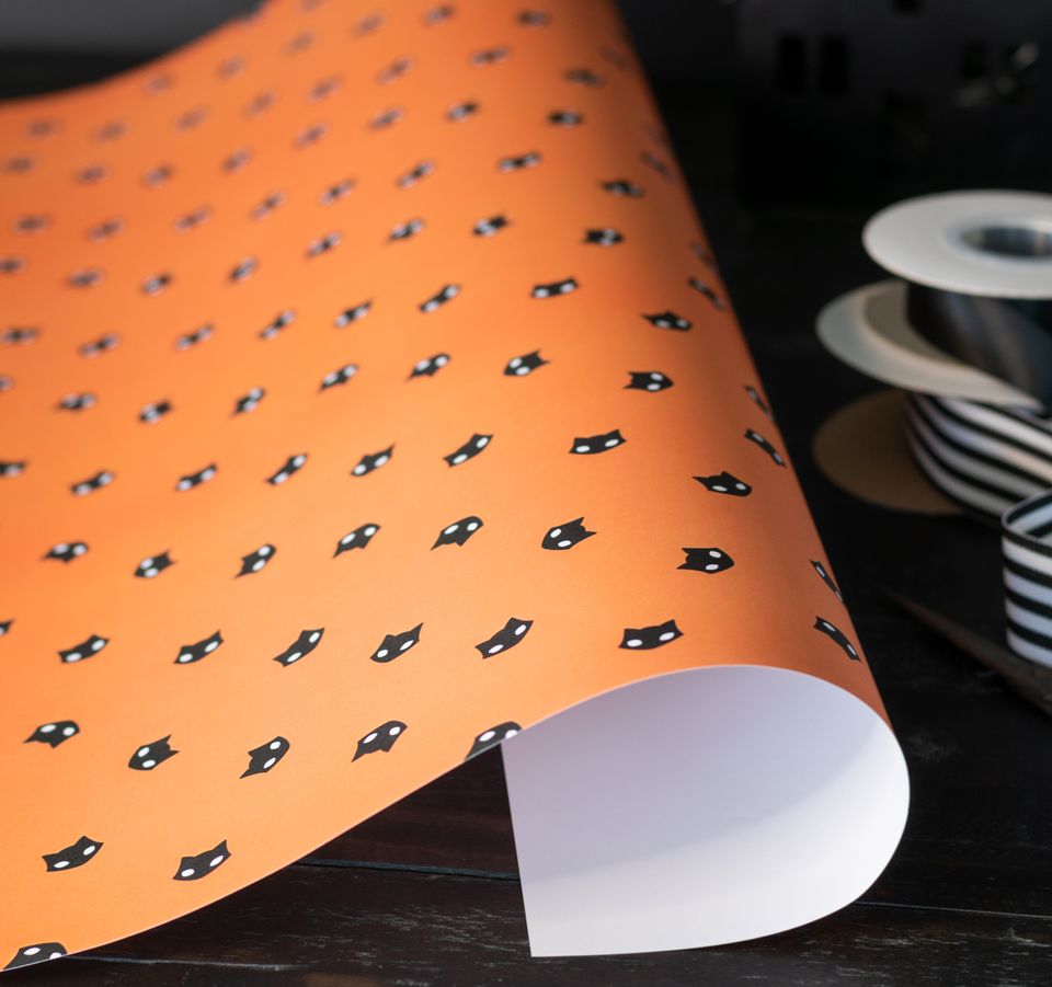Spooky Cat Halloween Gift Wrap