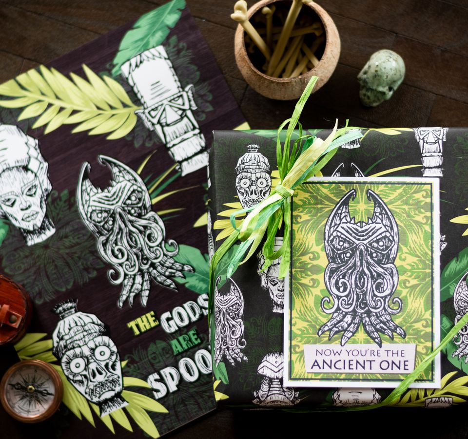 Tiki Cthulhu Chluhu Old One Birthday Card