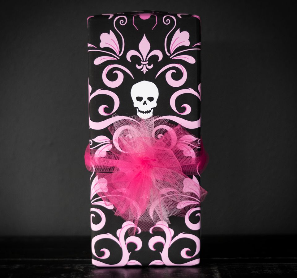 Pink Goth Damask Gift Wrap (1 Sheet)
