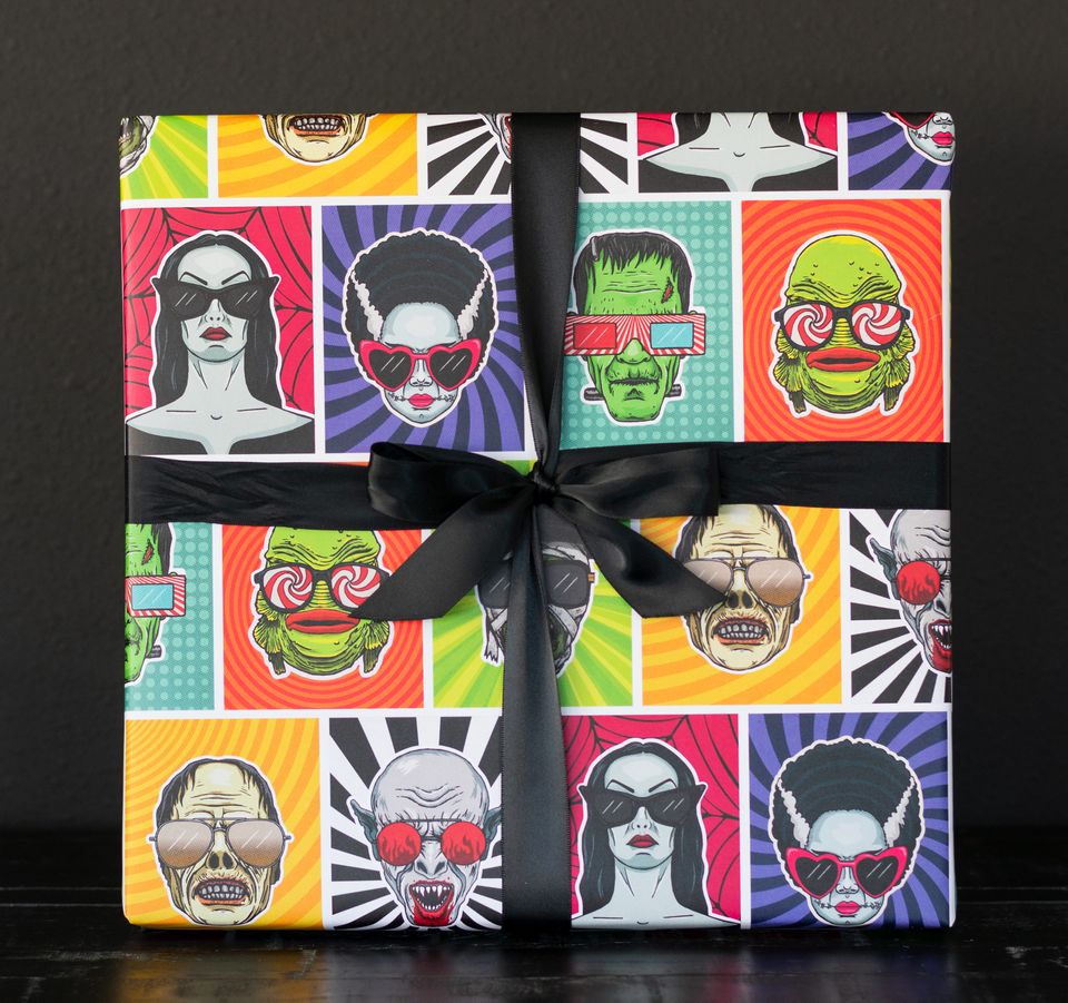 Universal Monsters Gift Wrap Frankenstein Vampira Mummy Creature Nosferatu