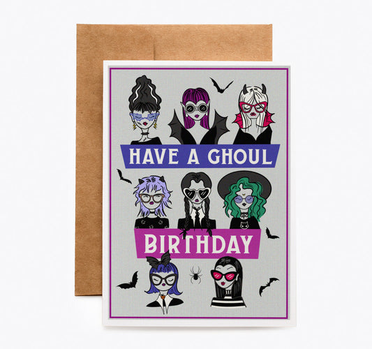 Ghoulfriends Gothic Birthday Card Wednesday Inspired Nevermore