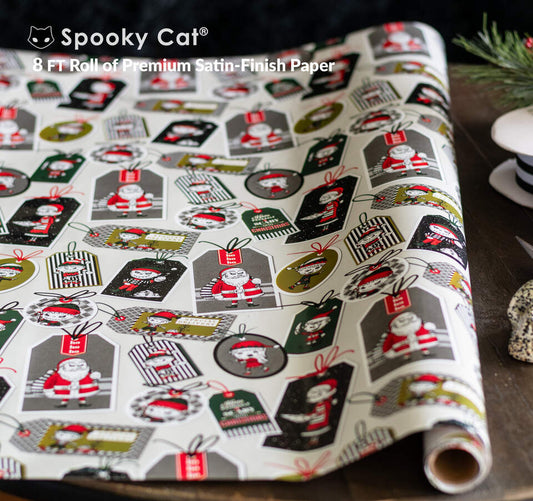 Bad Santa and naughty gothic elves Gothic Christmas wrapping paper.