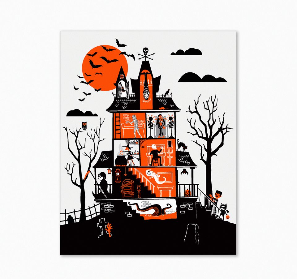 Halloween Haunted Funhouse Art Print