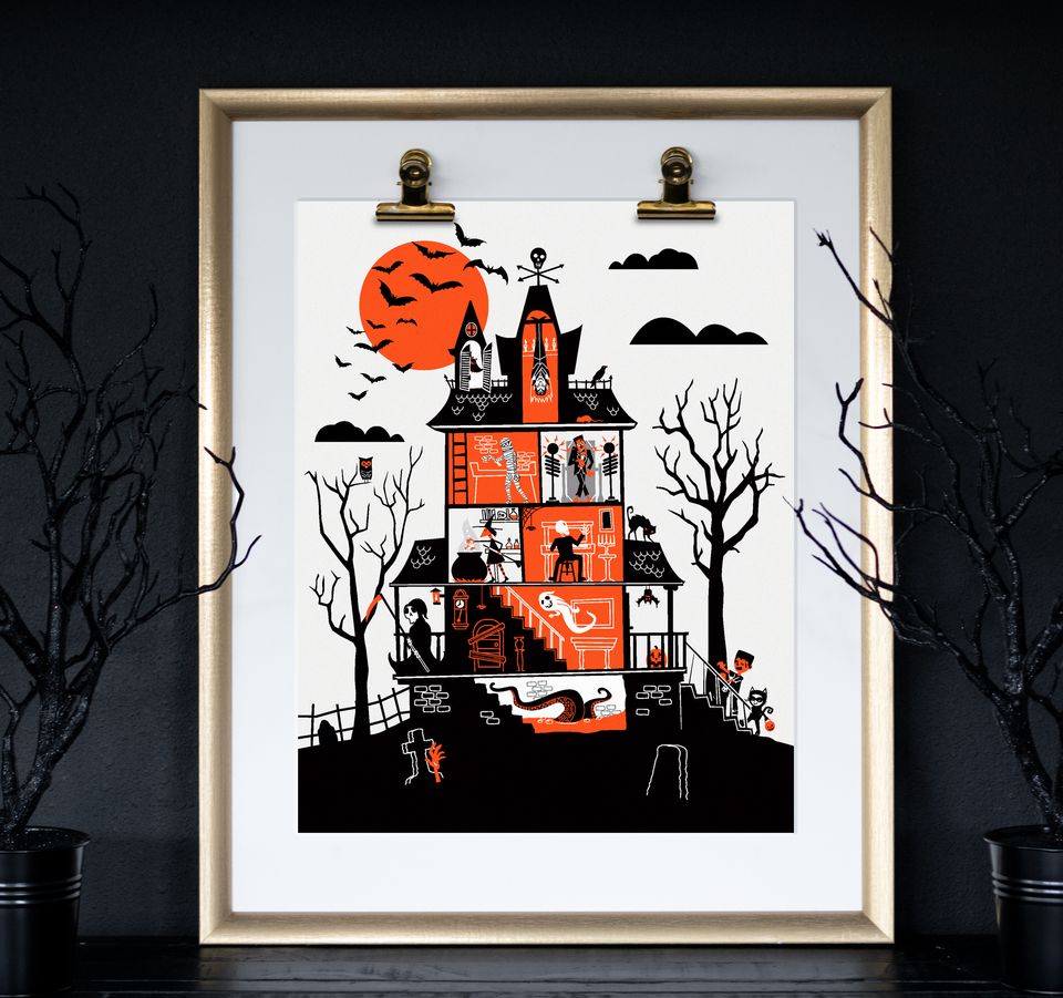 Halloween Haunted Funhouse Art Print