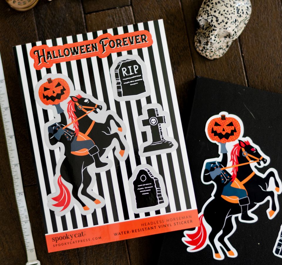 Headless Horseman Halloween Forever Decor Sticker