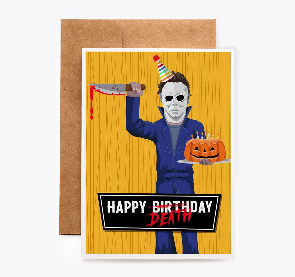 Michael Meyers Halloween Horror Movie Fan Art Birthday Card