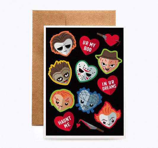 Horror Movie-inspired kawaii Killer heart Valetines Card