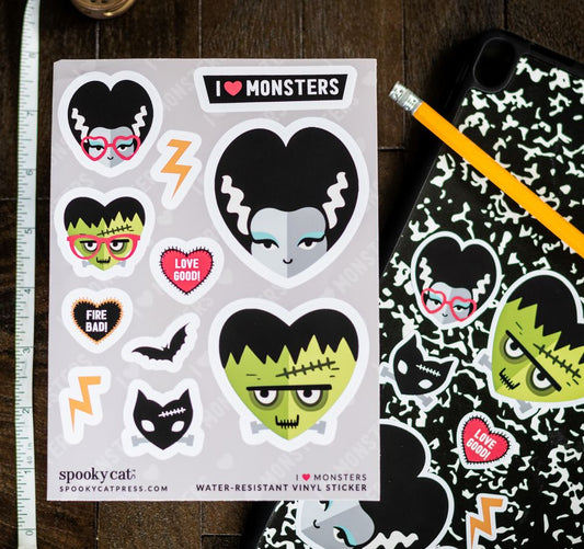 Bride and Frankenstein Monster Vinyl Sticker