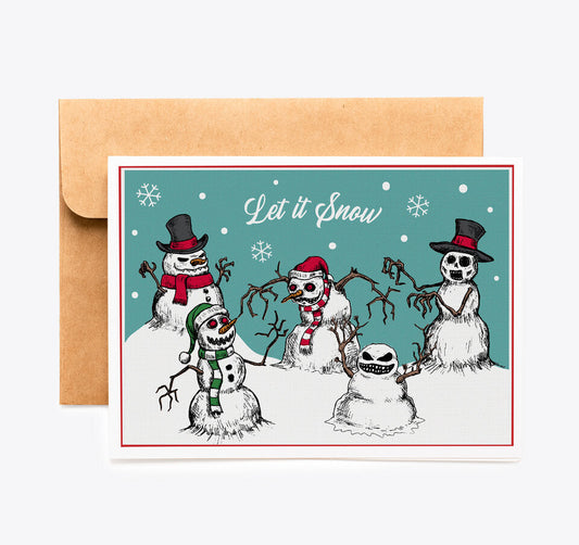 Gothic & Horror Killer Snowmen Christmas Card