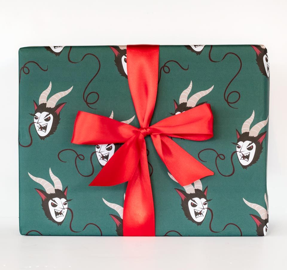 Spooky Cat Krampus Krampusnacht Gift Wrap