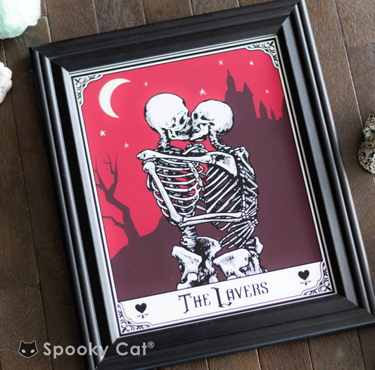 Lovers Tarot Skeleton Gothic Art Print