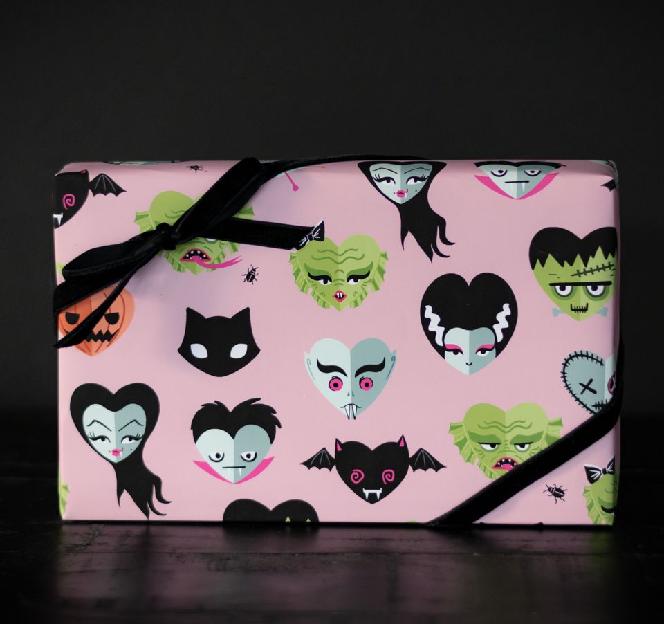 Pink Monster Love Gift Wrap (1 Sheet)