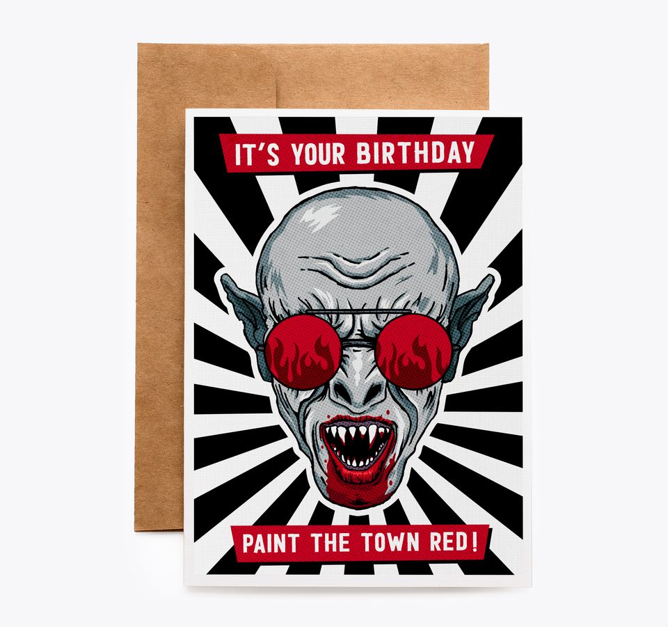 Nosferatu Vampire Birthday Card