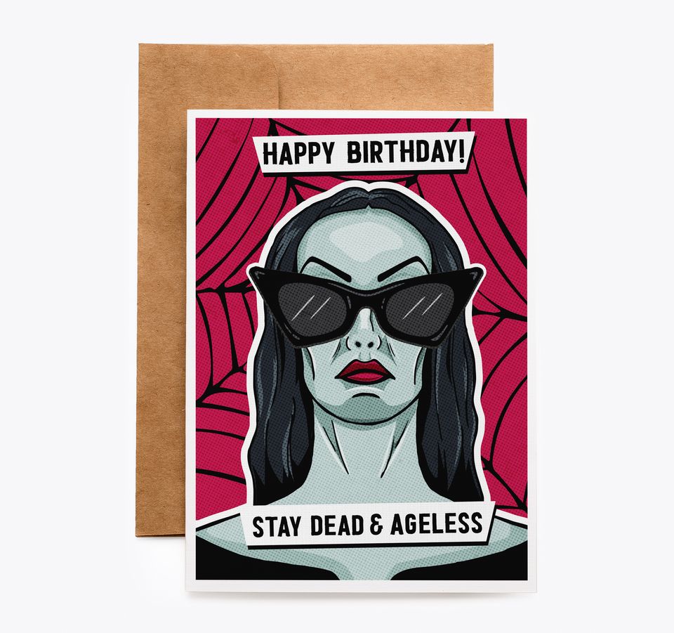 Vampira Vampire Birthday Card