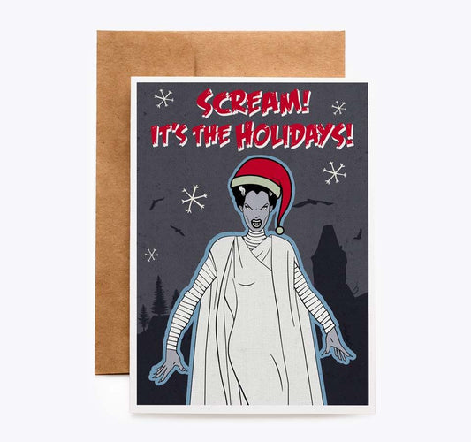 Bride of Frankenstein Christmas Holiday Card