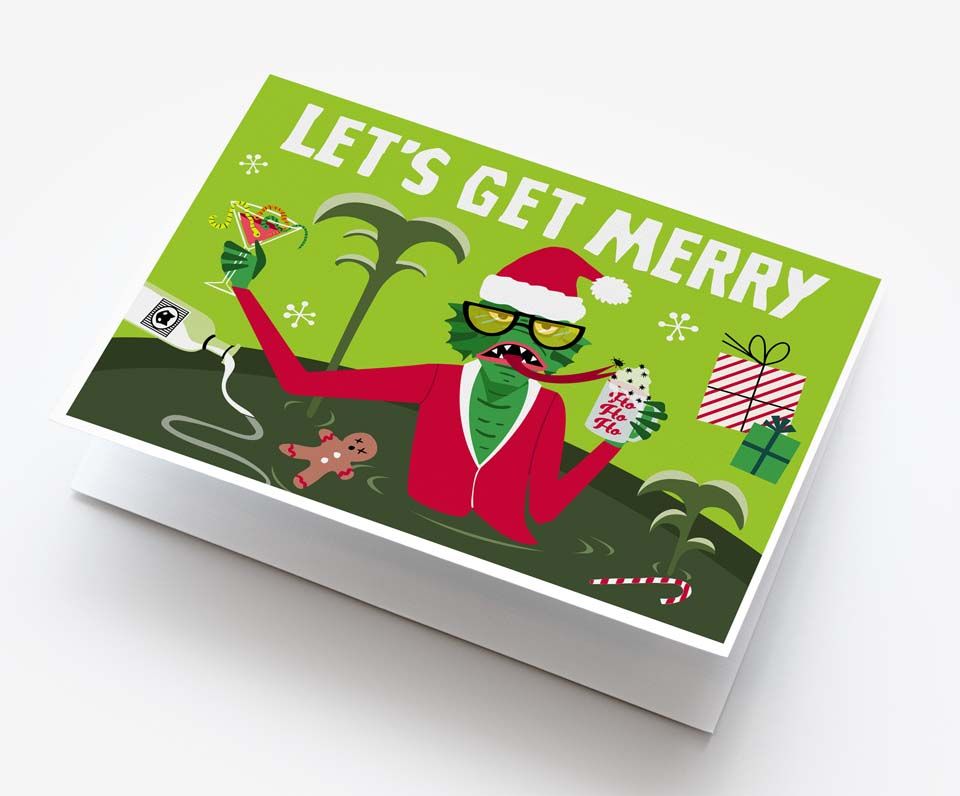 Creature from the lagoon Christmas Holiday Card
