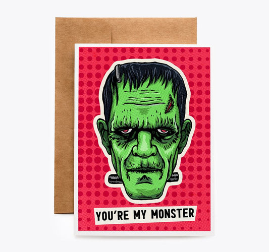 Frankenstein romantic valentines anniversary card