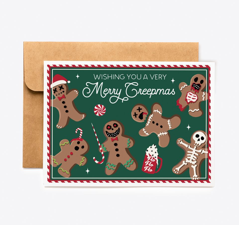 Gingerdead Men Krampus Gothic Creepmas Card