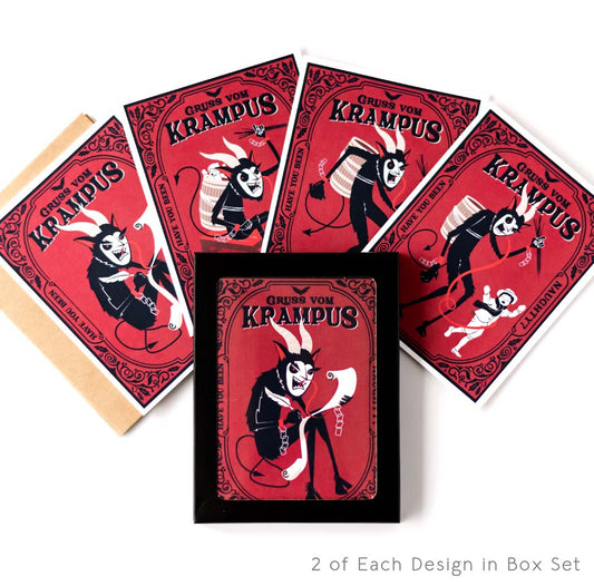 Krampus Krampusnacht Folklore Holiday Card Set