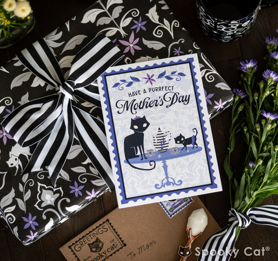 Black Cat Gothic Mother's Day Card