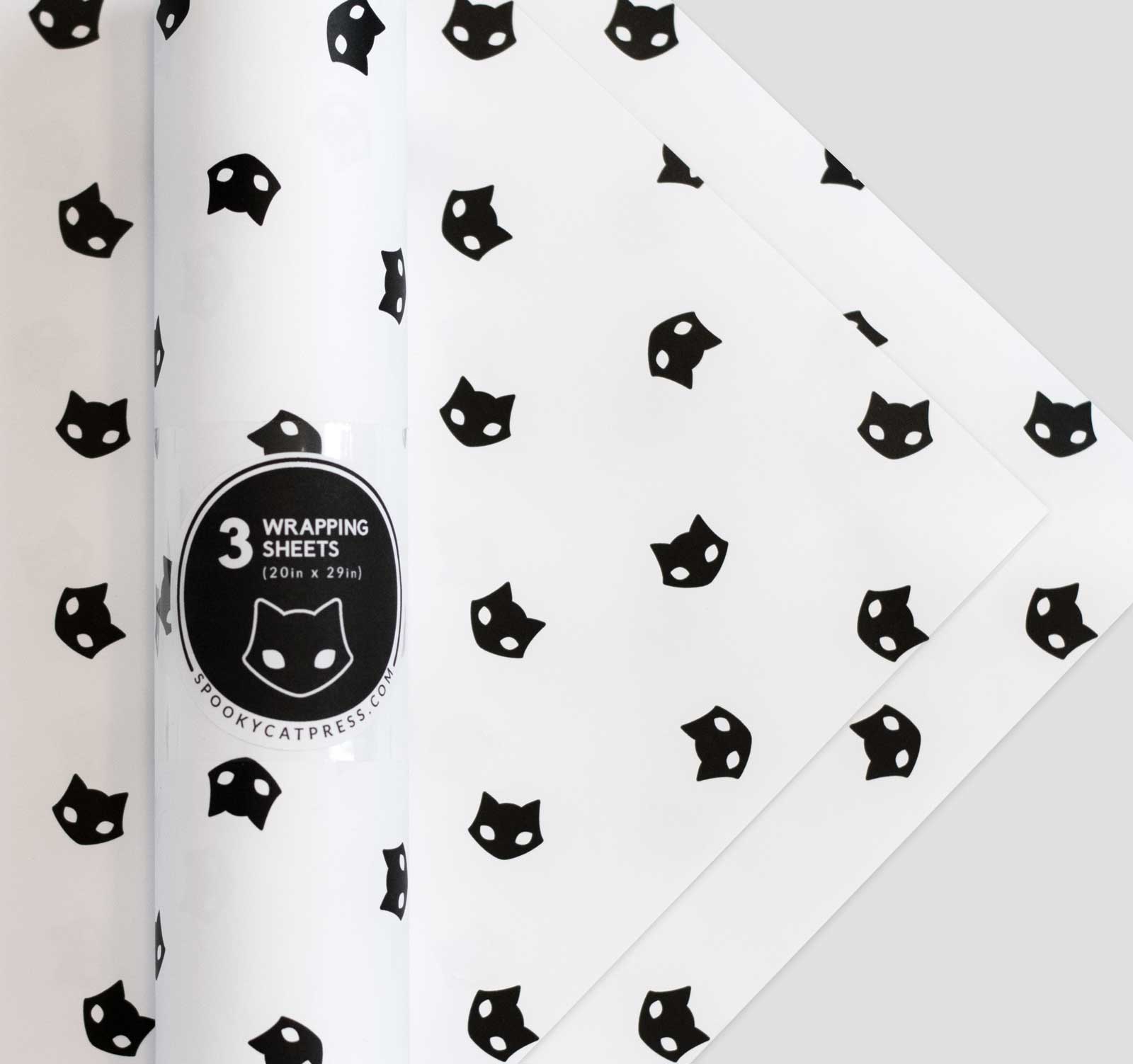 Wrapping Paper - 3 sheets to a roll of Black Cat Iconic Pattern Paper 