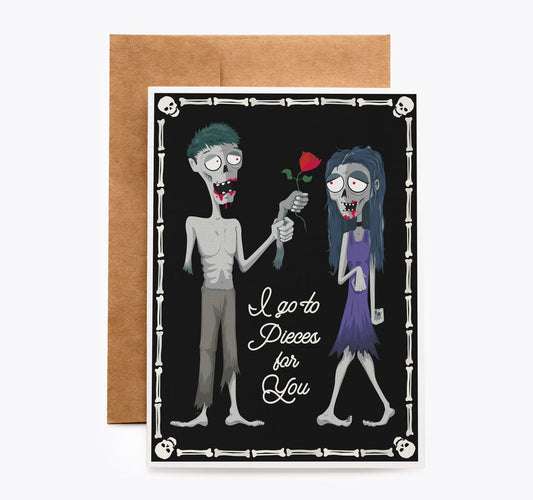 Zombie romantic valentine's card