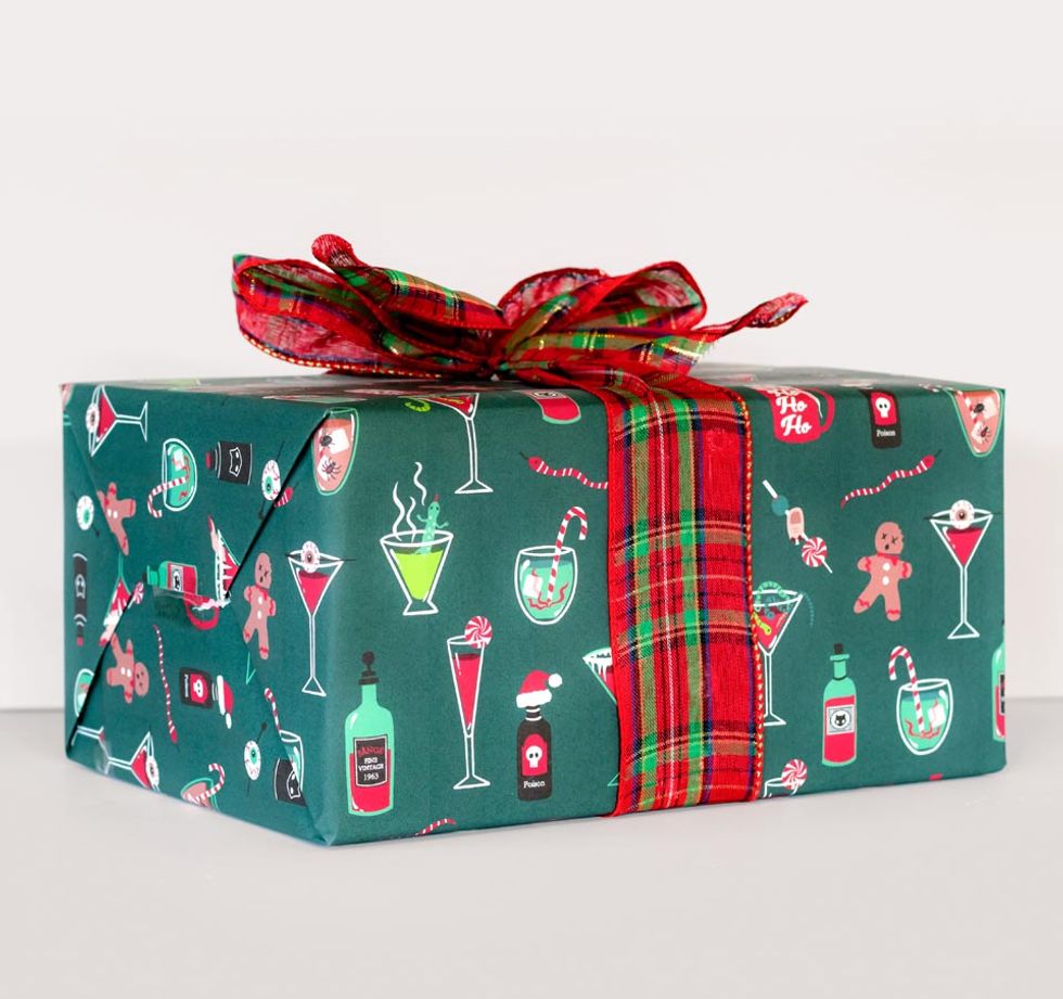 Spooky Cat Gothic Christmas gift wrap