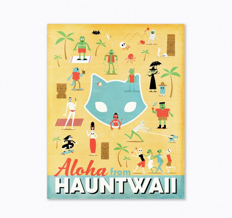 Hauntwaii Travel Art Print