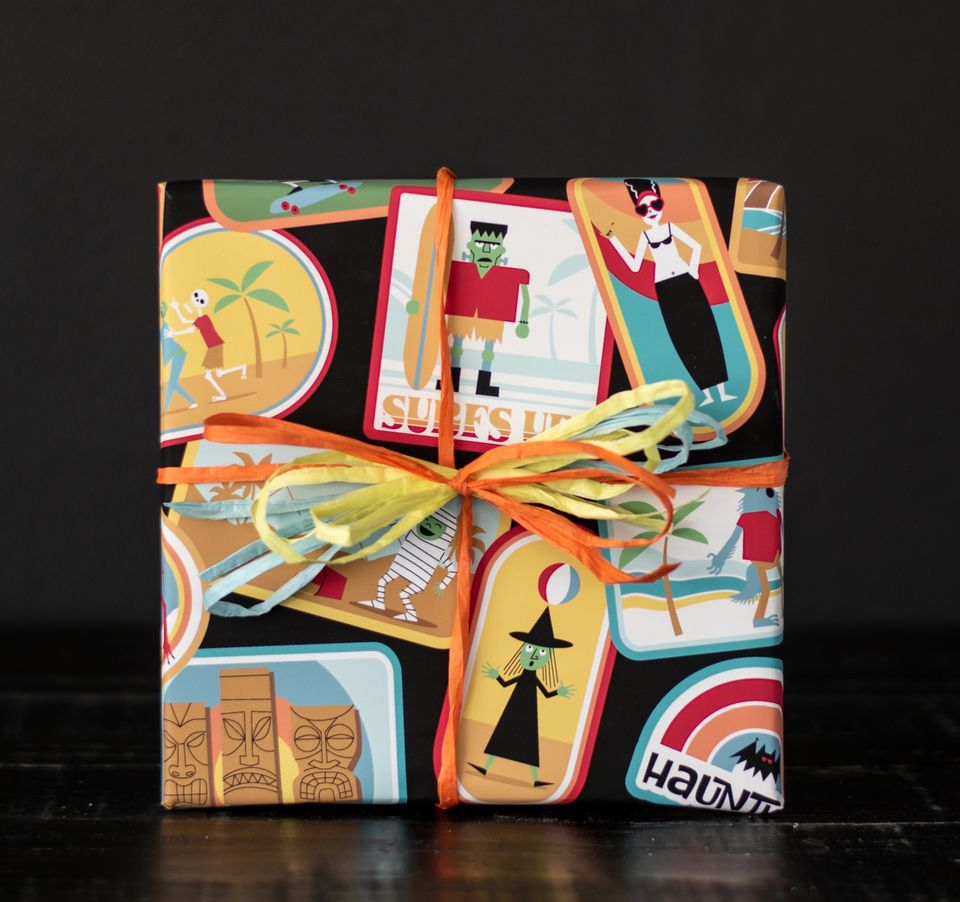 Tiki Hauntwaii Gift Wrap - Black (1 Sheet)