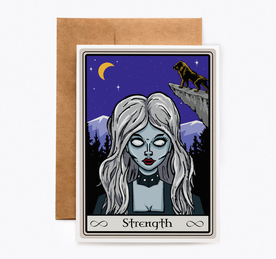 Strength Gothic Halloween Tarot Card